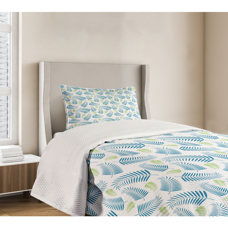 Palm Tree Leaves Pattern Bedspread Set