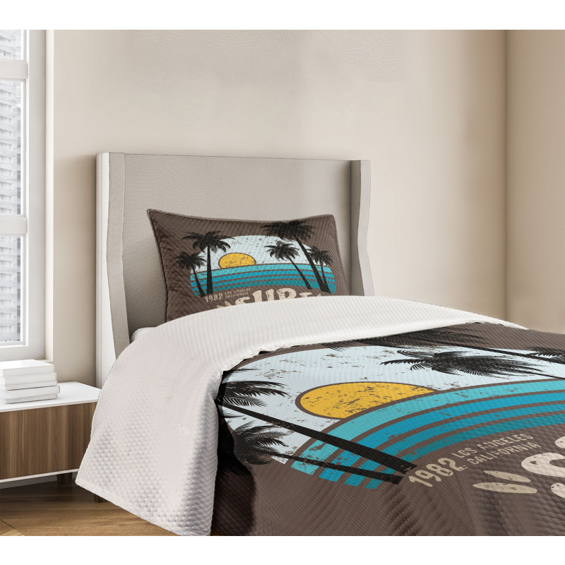 Los Angeles Beach Grunge Bedspread Set