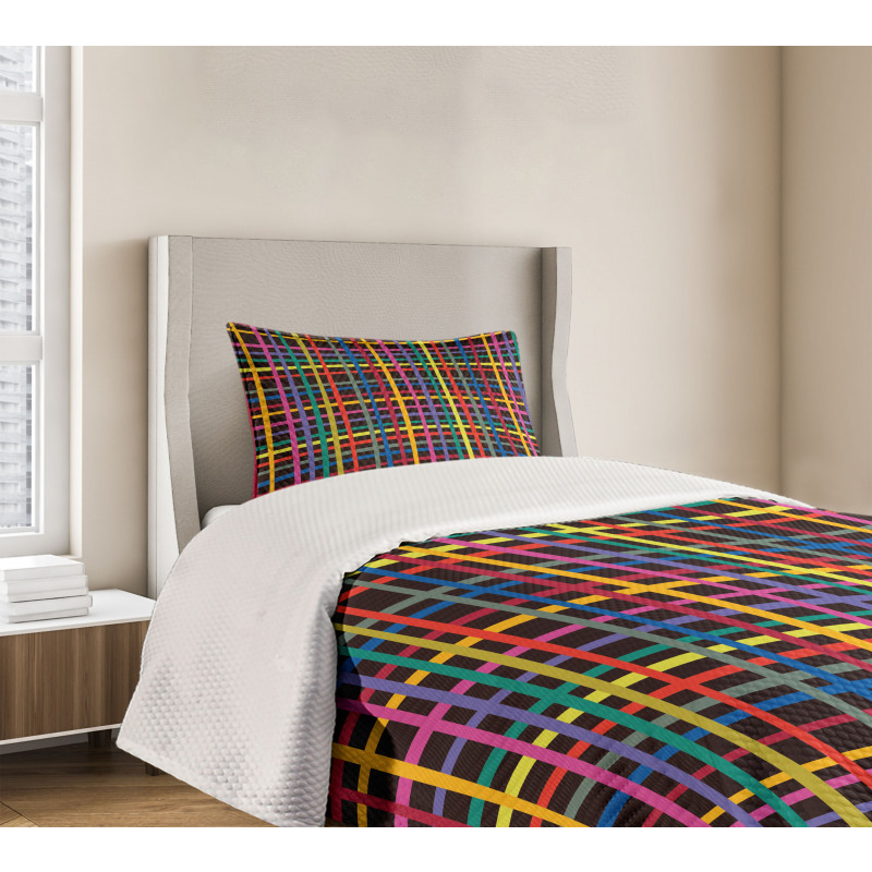 Minimalist Checkered Line Bedspread Set