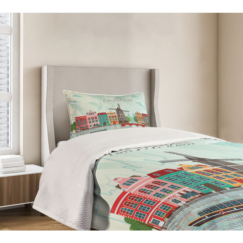 Colorful Houses Waterside Bedspread Set