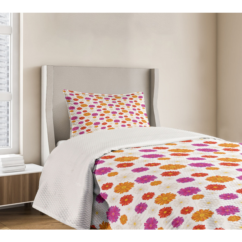 Vibrant Color Blossoms Bedspread Set