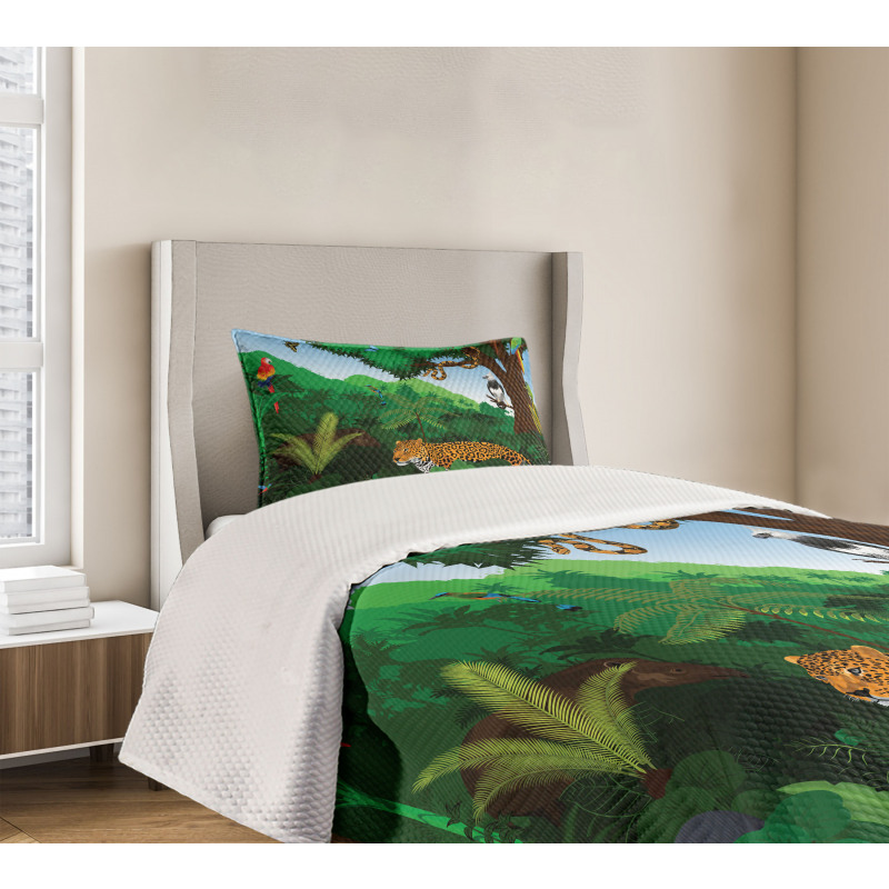 Exotic Birds with Snakes Bedspread Set