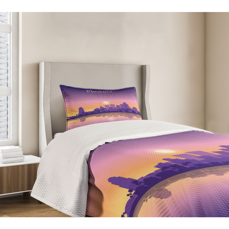 American City Skyline Dawn Bedspread Set