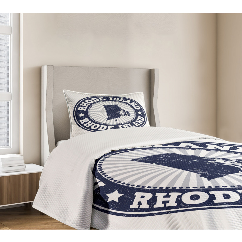 Grungy Stained Stamp Bedspread Set