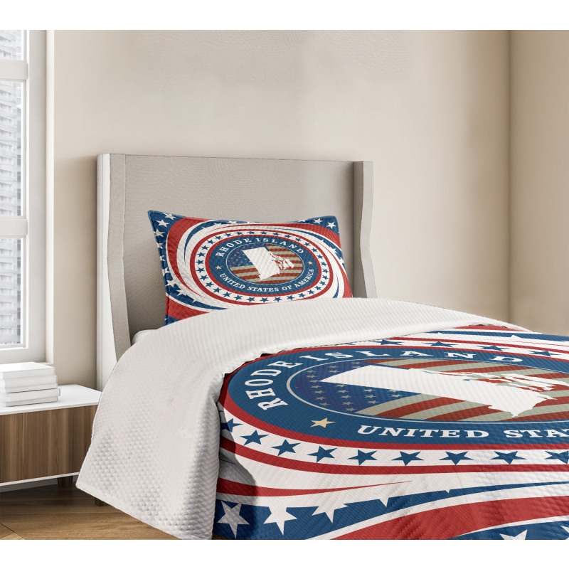 Swirled Stars and USA Bedspread Set