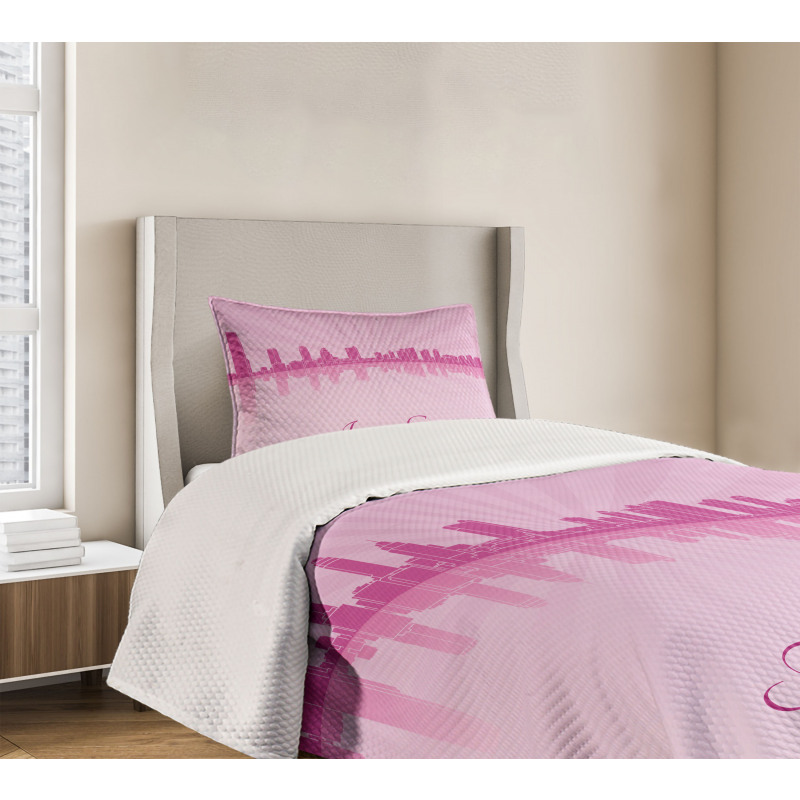 Skyline and Buildings Bedspread Set