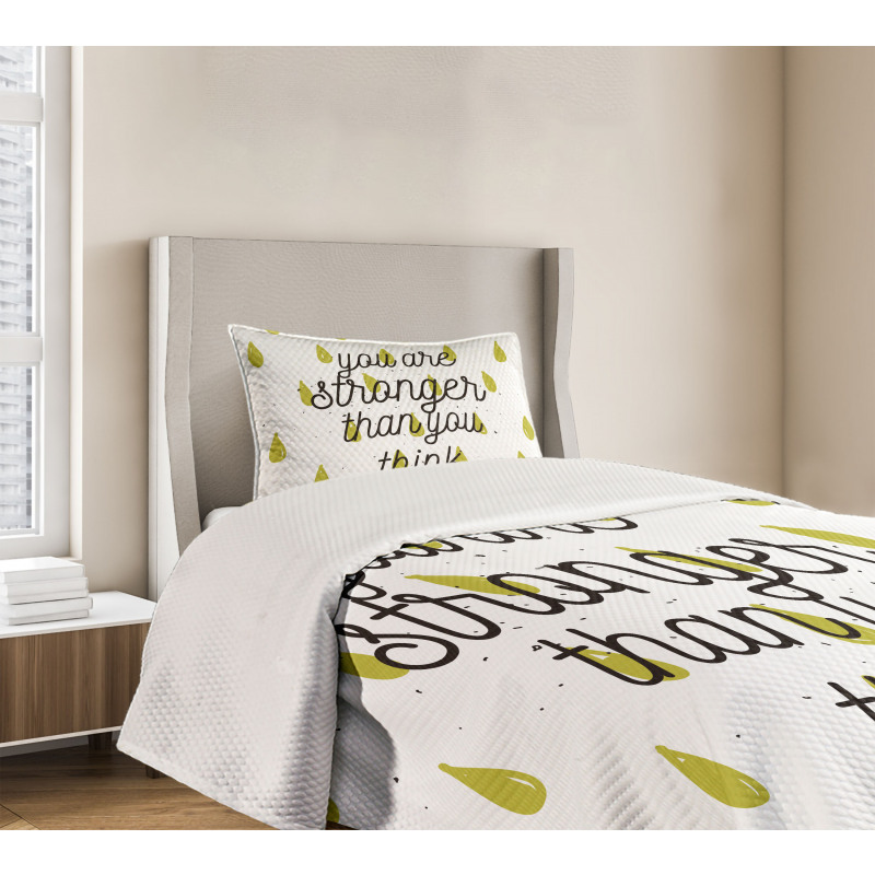 Doodle Raindrops Motivation Bedspread Set