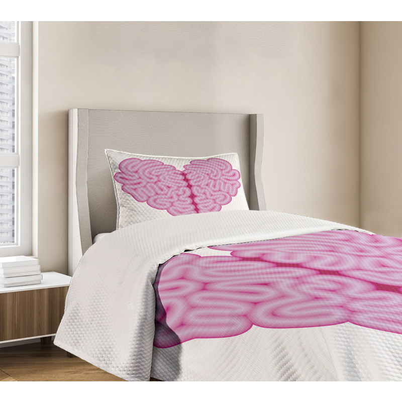 Brain Look Simple Heart Bedspread Set