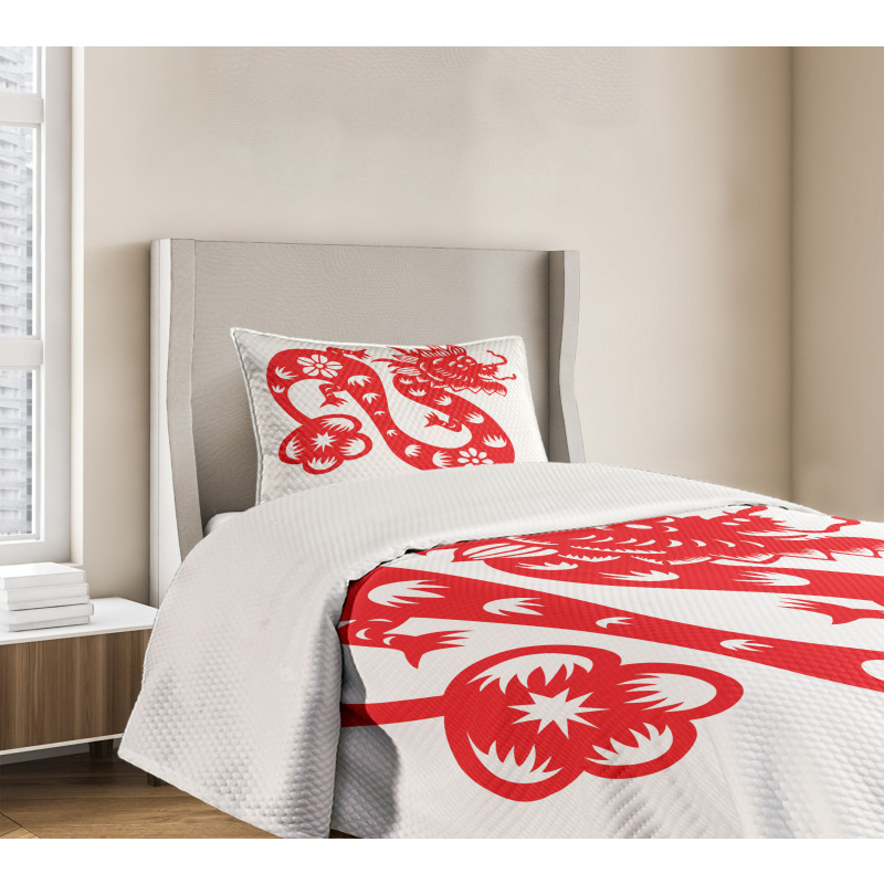 Japanese Art Dragon Bedspread Set