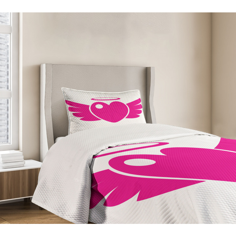 Heart with Wings Eros Romantic Bedspread Set