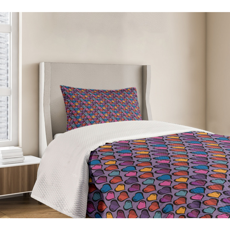 Classic Love Motif Bedspread Set