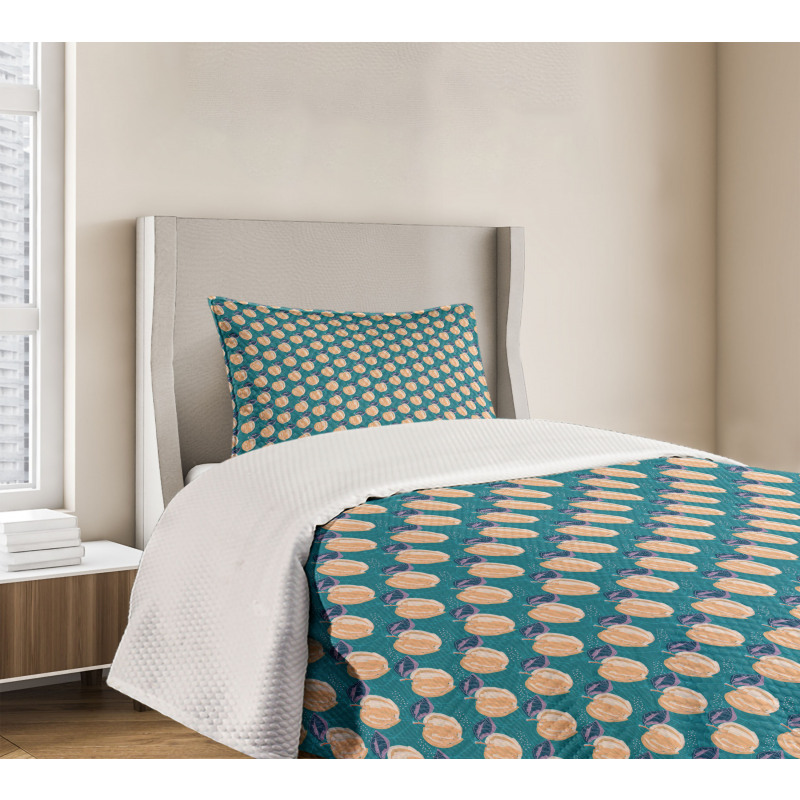 Creative Vegan Food Motif Bedspread Set