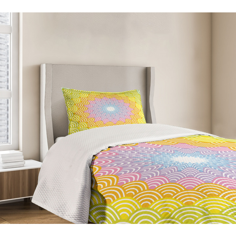 Round Wreath Colorful Bedspread Set