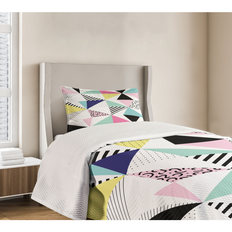 Memphis Geometrical Funky Bedspread Set