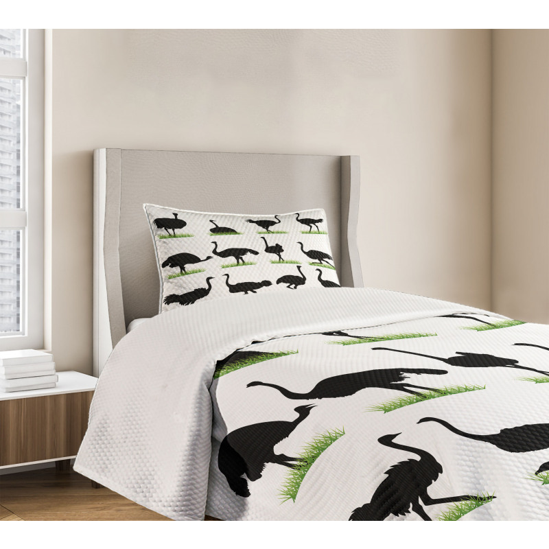 Animal Silhouette Grass Bedspread Set