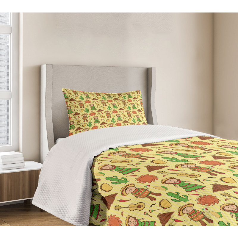 Music Man and Woman Cultural Bedspread Set