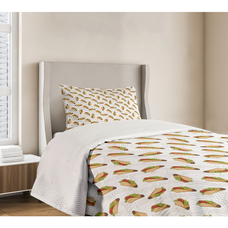 Delicious Food with Veggies Bedspread Set