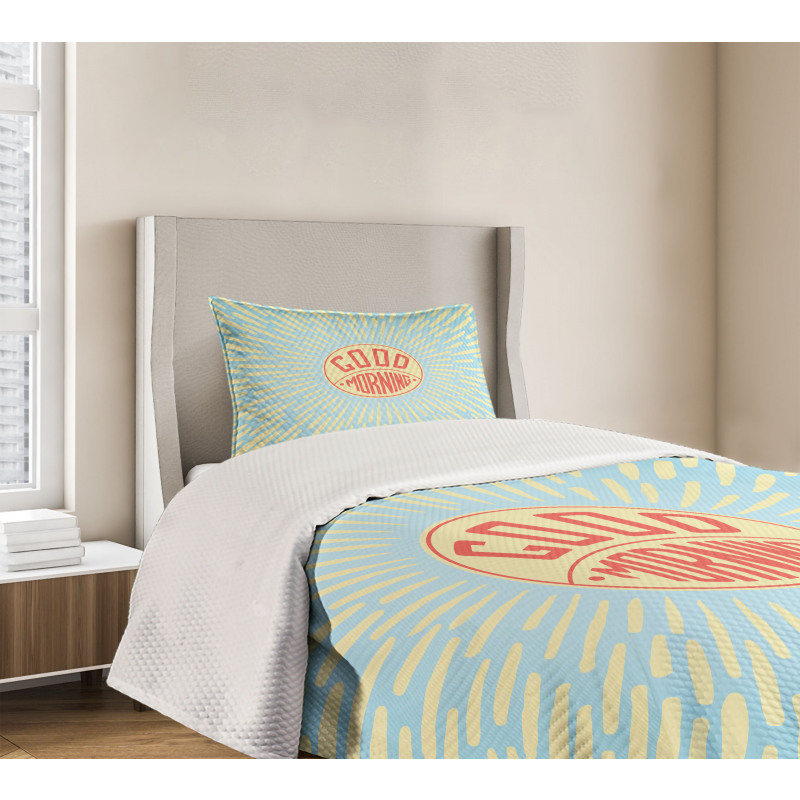 Greeting Text Bedspread Set