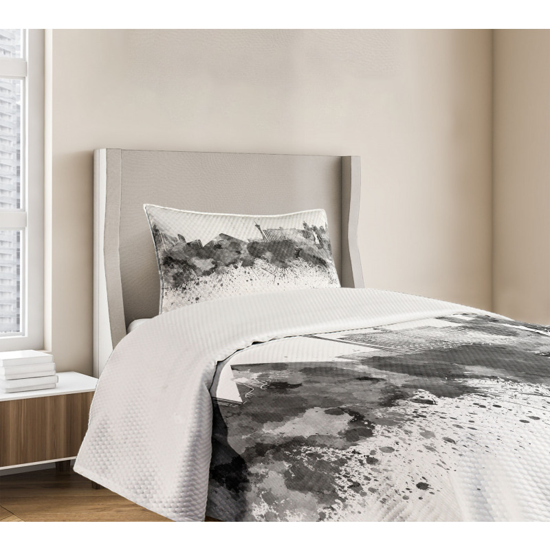 Monochrome Vegas Skyline Bedspread Set