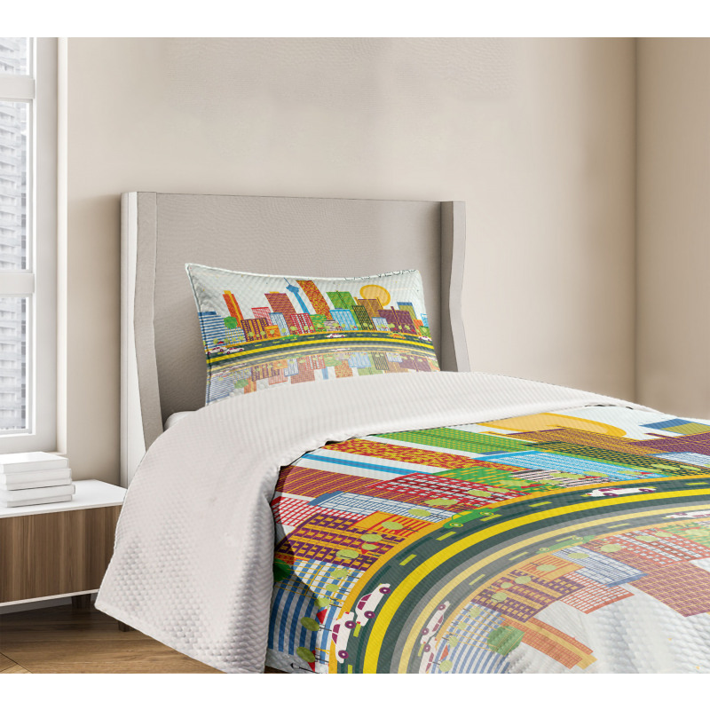 Skyline of Nevada City Bedspread Set