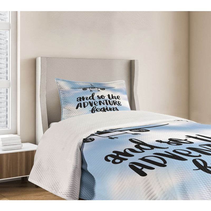 Hand Lettering Design Ink Art Bedspread Set