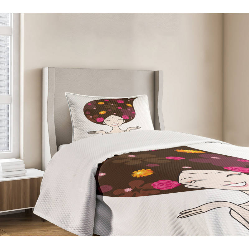 Anime Inspired Woman Bedspread Set