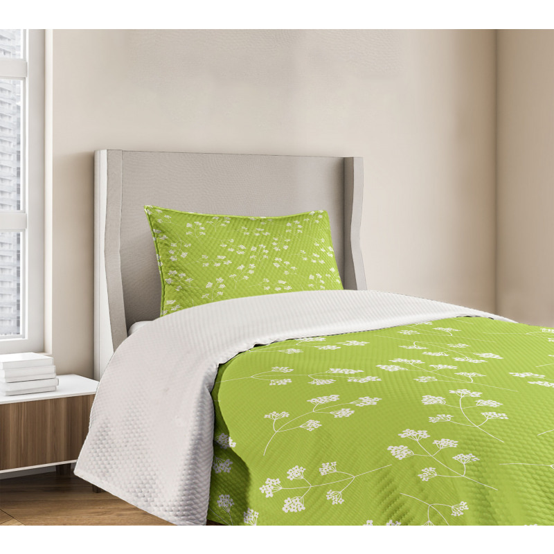 Blooming Flower Silhouettes Bedspread Set