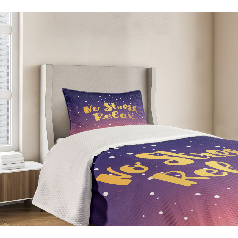 Typographic No Stress Relax Bedspread Set