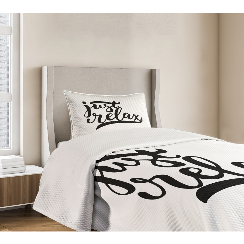 Minimalist Style Lettering Bedspread Set