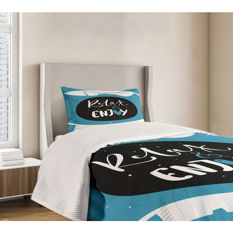 Cartoon Art Relax and Enjoy Bedspread Set