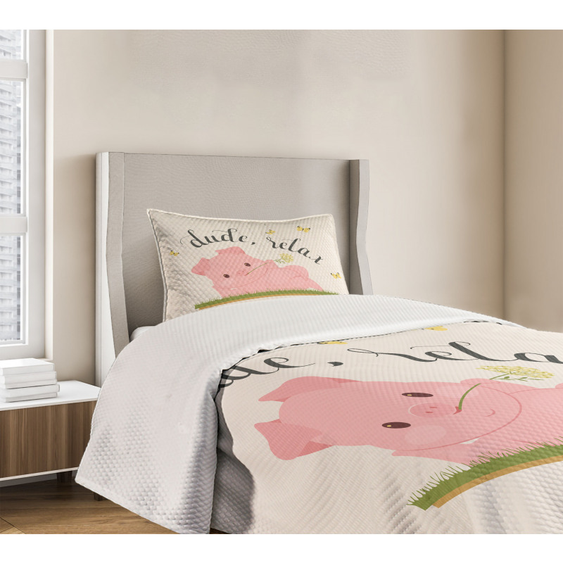 Pot Belly Pink Piglet Bedspread Set