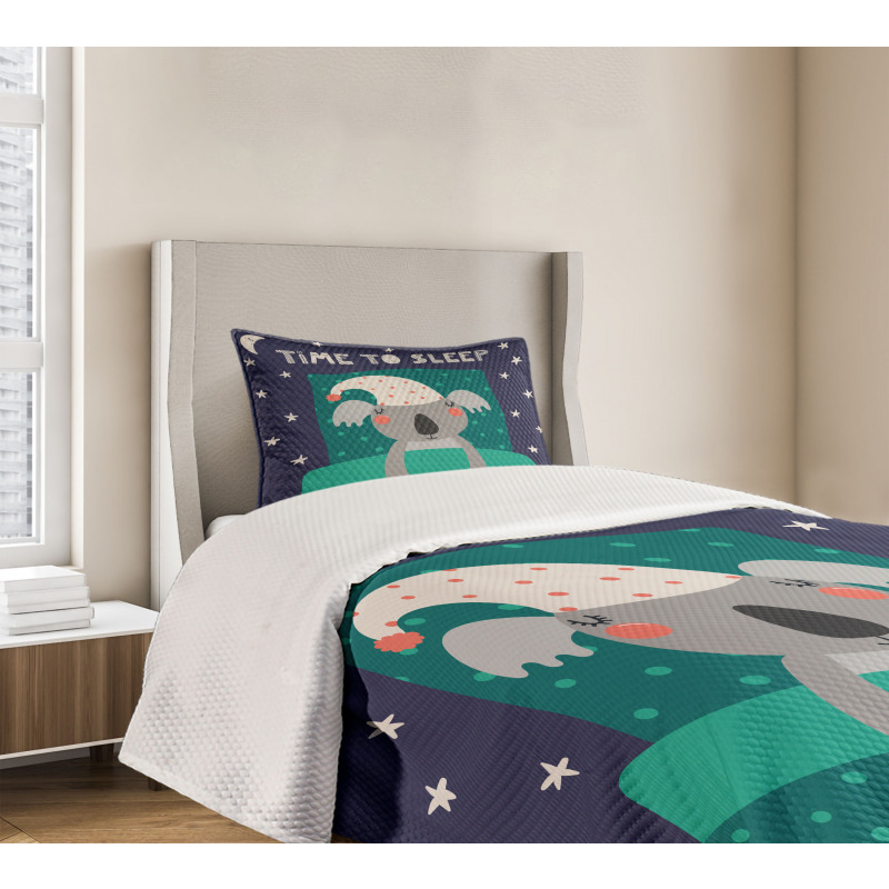 Sleeping Fluffy Koala Bear Bedspread Set