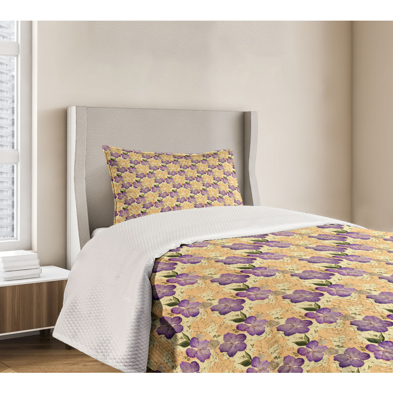 Romantical Purple Orchids Bedspread Set