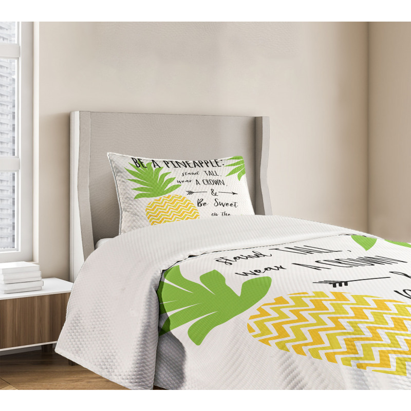 Be a Pineapple Phrase Bedspread Set