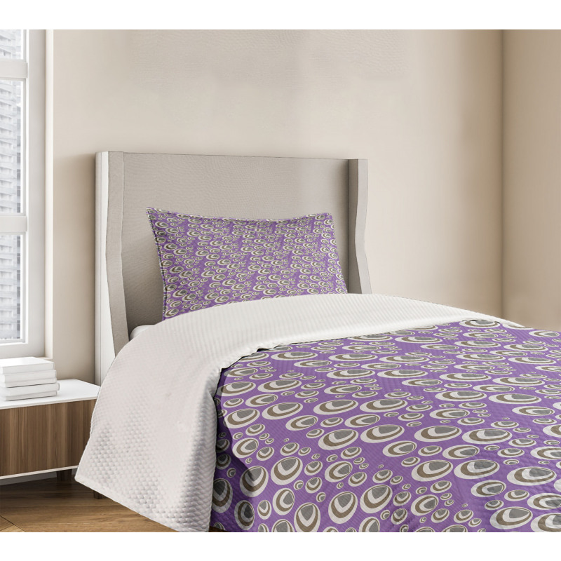 Retro Geometric Circles Bedspread Set