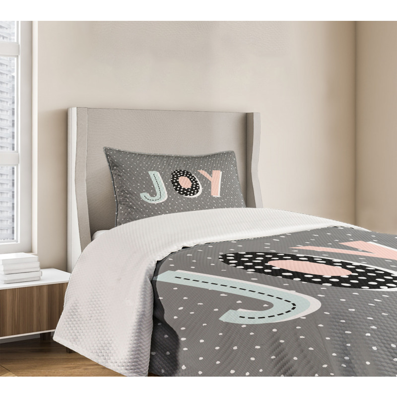 Cartoon Illustrated Message Bedspread Set