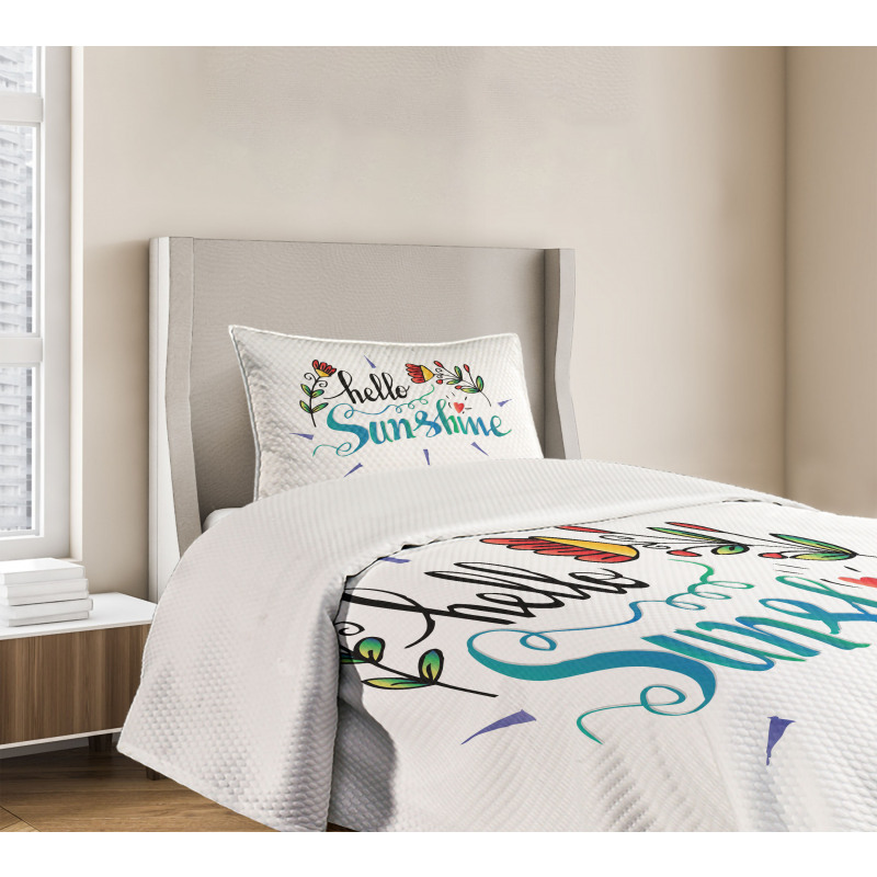 Hello Sunshine with Flower Bedspread Set