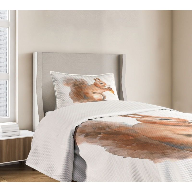 Watercolor Rodent Animal Bedspread Set