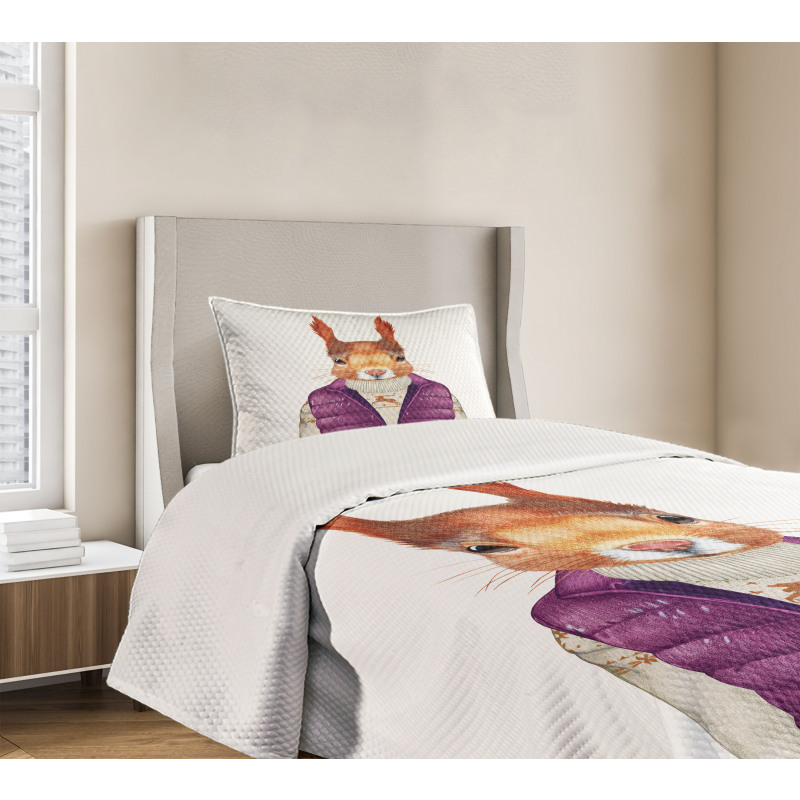 Animal down Vest Sweater Bedspread Set