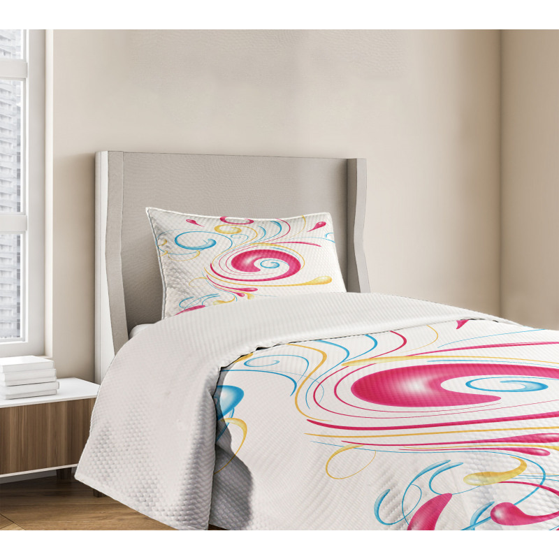 Ink Splattered Droplets Bedspread Set