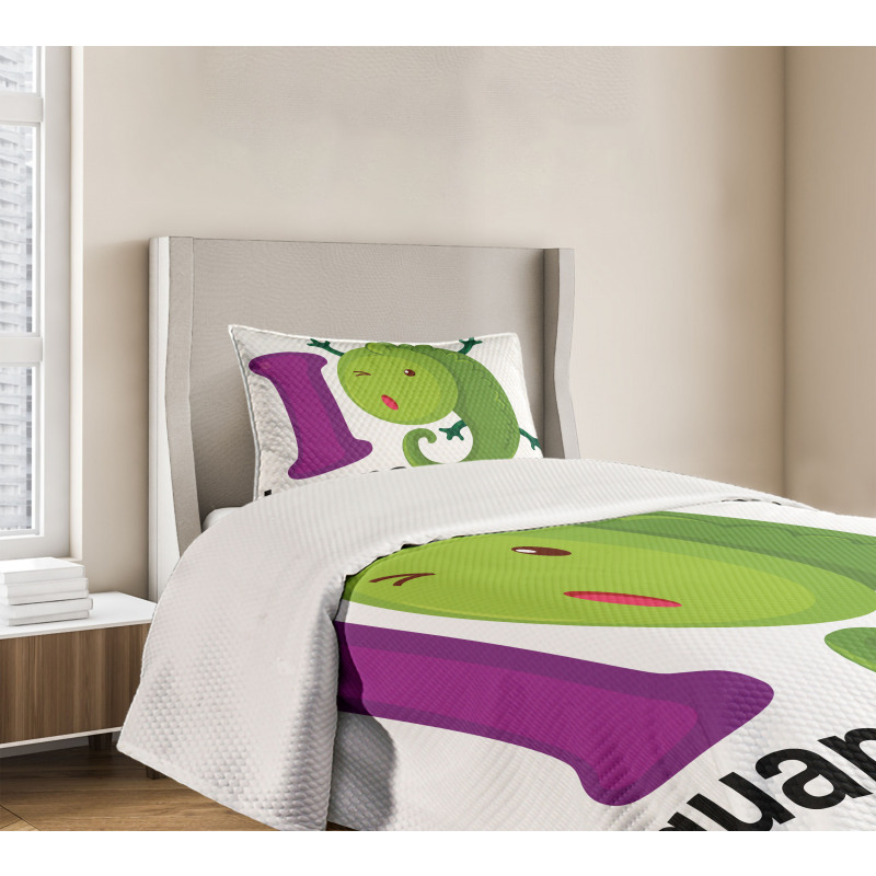 Capital Letter with Cartoon Bedspread Set