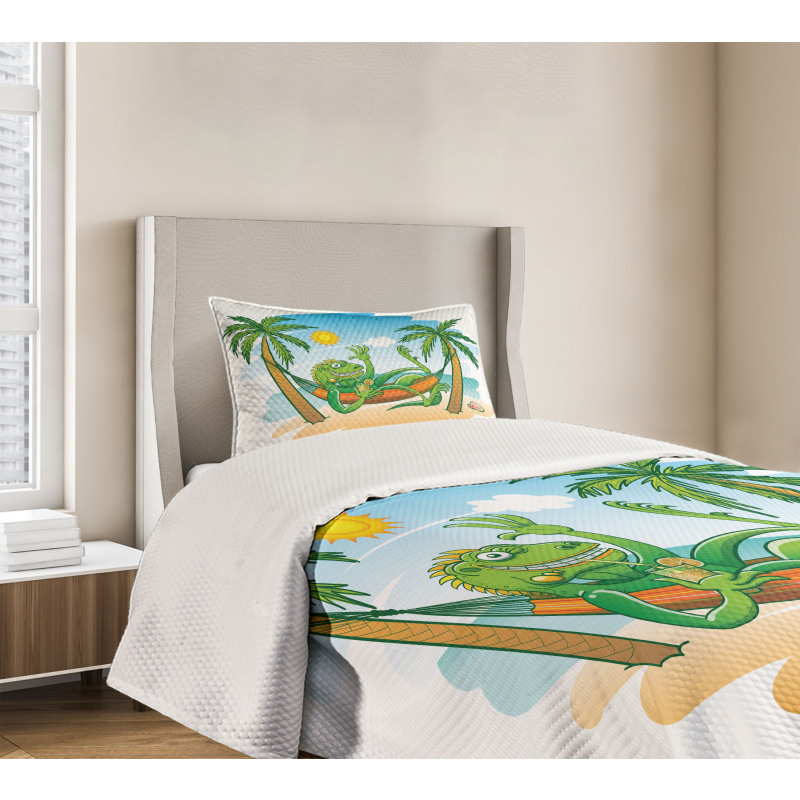 Tropical Holiday Palm Tree Bedspread Set