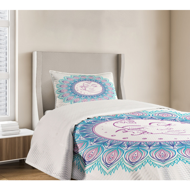 Colorful Mandala Sign Bedspread Set