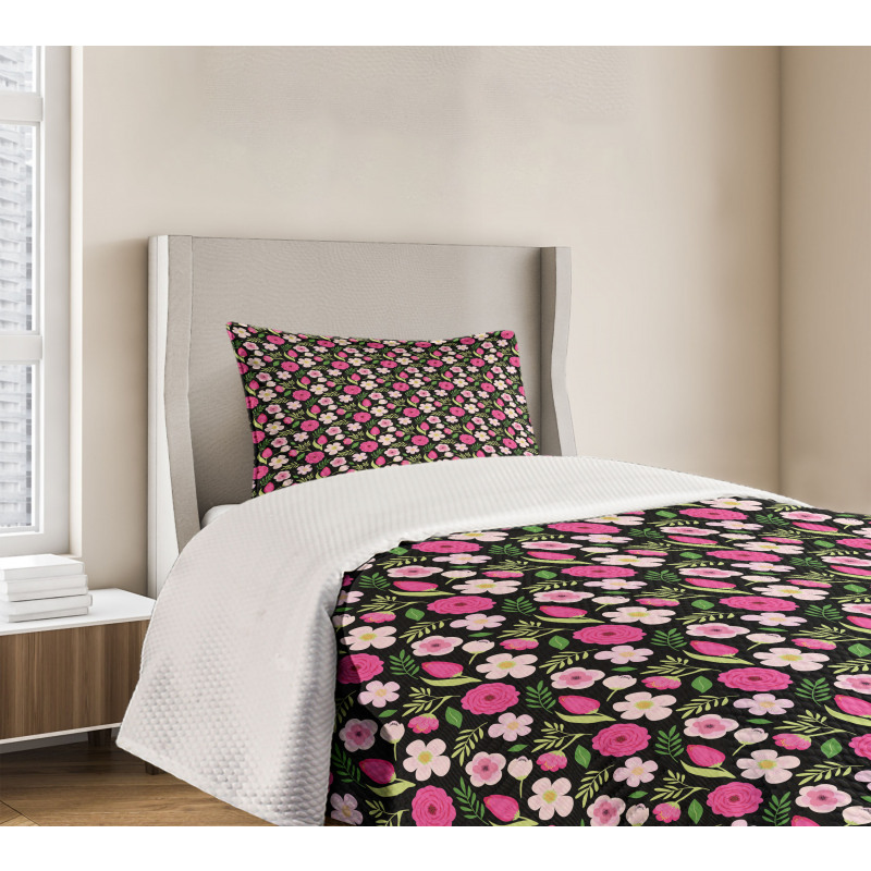 Petals Leaves and Stalks Bedspread Set