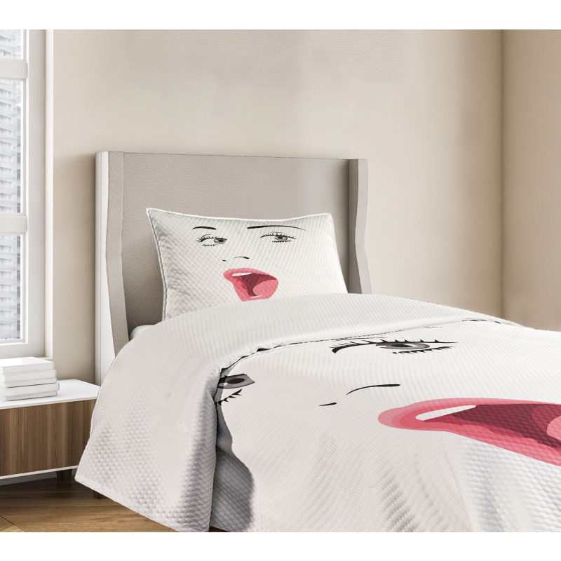 Surprised Facial Expression Bedspread Set