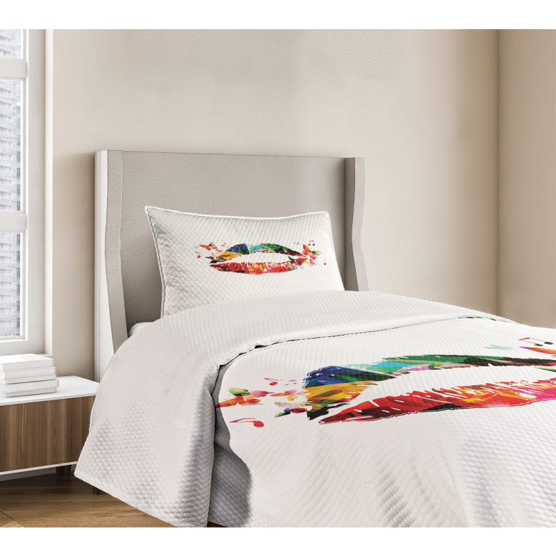 Butterfly and Music Note Bedspread Set