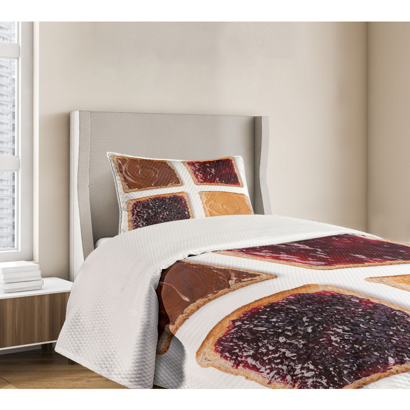 Breafast Toast Design Bedspread Set