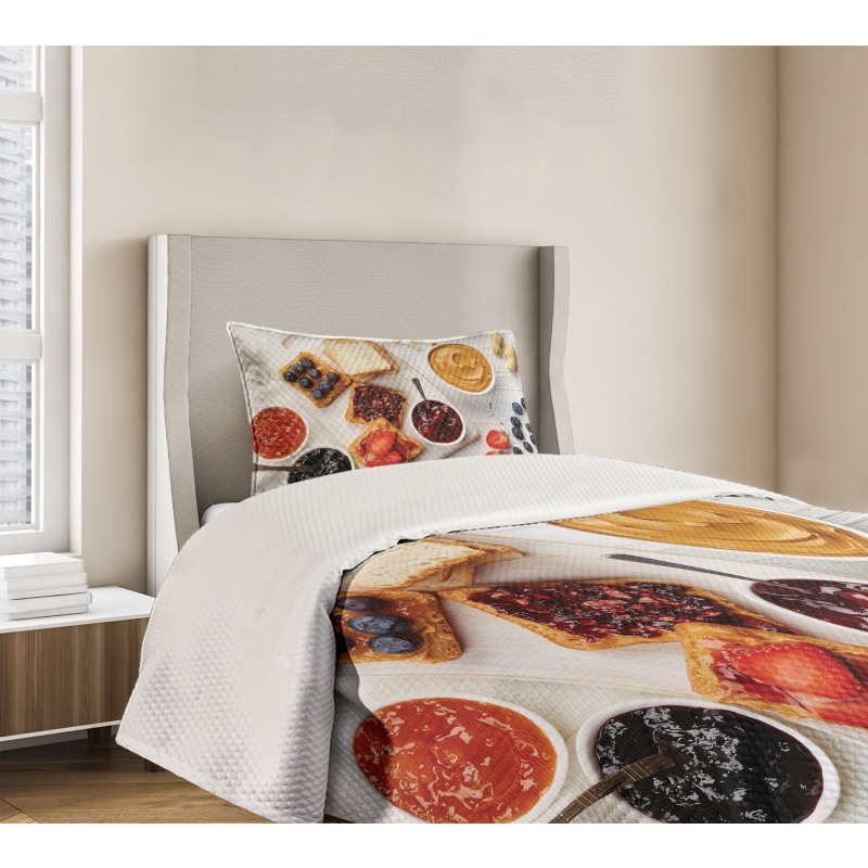 Sandwiches on White Bedspread Set