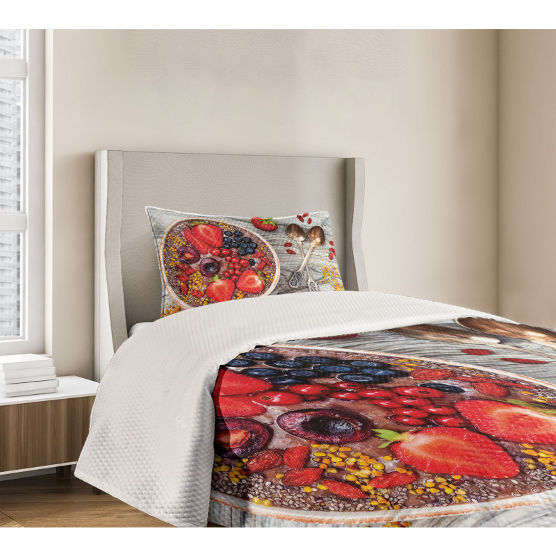 Breakfast Foods Bowl Bedspread Set