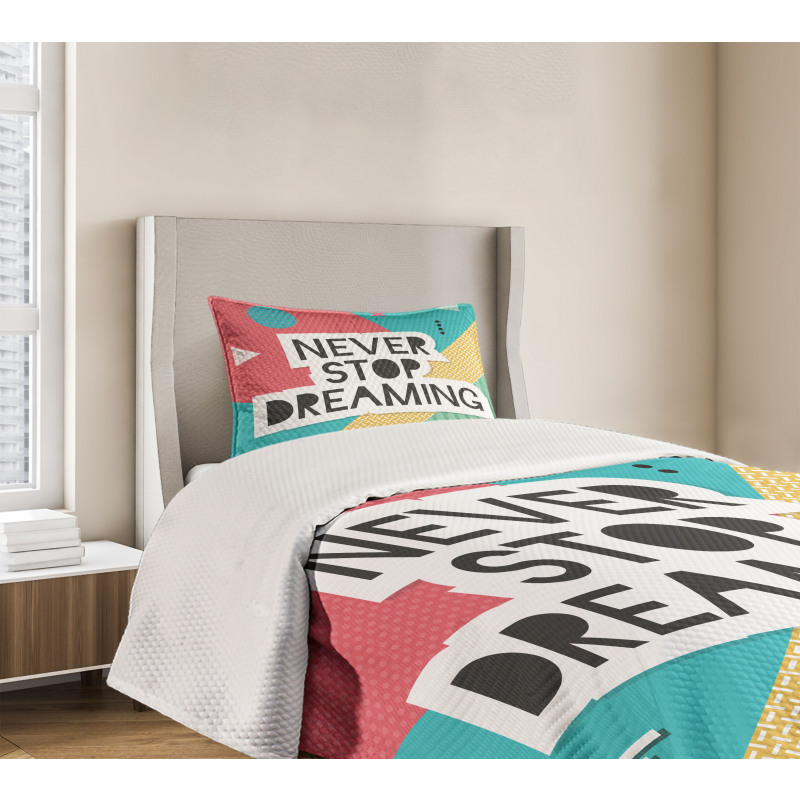 Popular Words Funky Hipster Bedspread Set